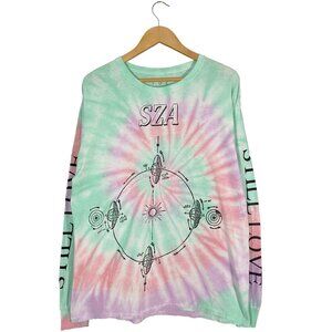 T.D.E SZA CTRL Long Sleeve Pastel Tie Dye Tour Tee mens size medium